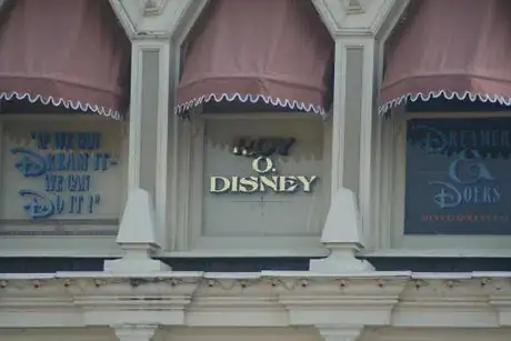 Image titled Roy O. Disney window on Main Street in the Magic Kingdom