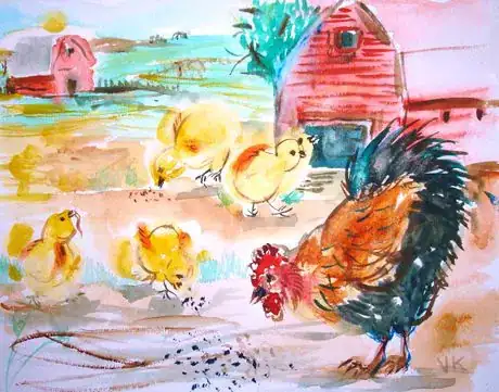 Image titled Chicks and rooster