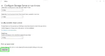 Free Up Space with Storage Sense in Windows 10