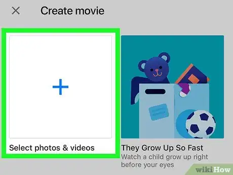 Image titled Make Movies on Google Photos on iPhone or iPad Step 4