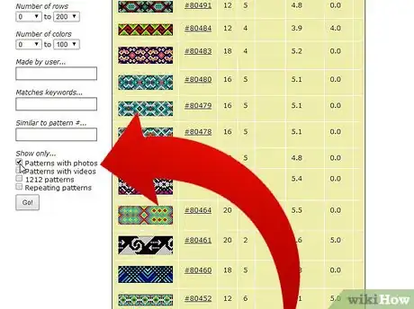 Image titled Choose a Pattern on Friendship–Bracelets.net Step 5Bullet1