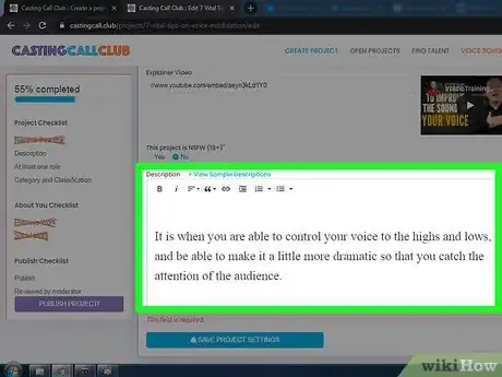 Image titled Create a Casting Call on Casting Call Club Step 13