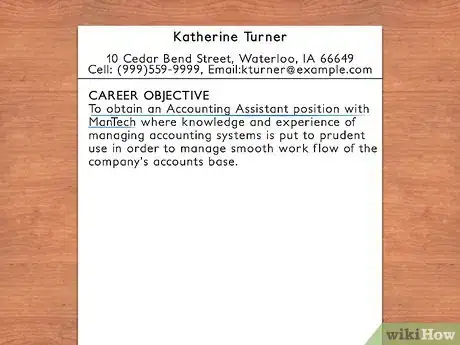 Image titled Write a CV for an Accounting Assistant Step 2