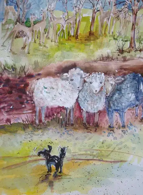 Image titled Sheep3blackdog