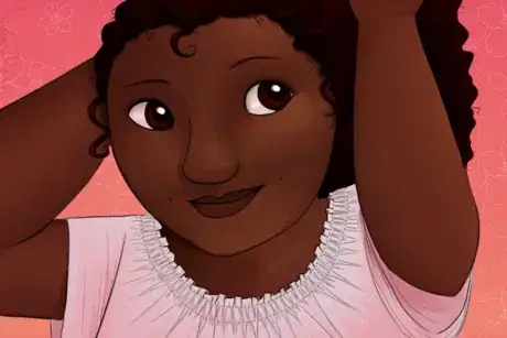 Image titled Girl Pulling Hair Into Ponytail.png