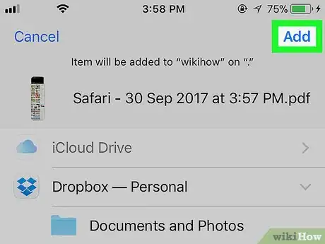 Image titled Create PDFs in Safari on iPhone or iPad Step 10
