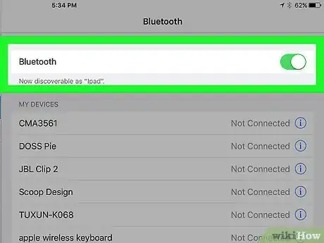 Image titled Connect an iPad to Bluetooth Devices Step 3