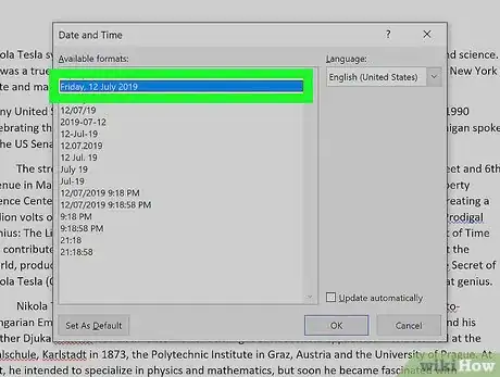 Image titled Insert the Current Date in Word Step 5