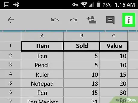 Image titled Search in Google Sheets on Android Step 3