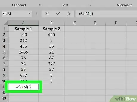 Image titled Add Up Columns in Excel Step 10
