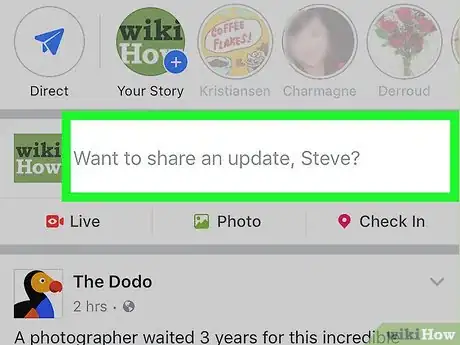 Image titled Add Photos to a Post on Facebook Step 2