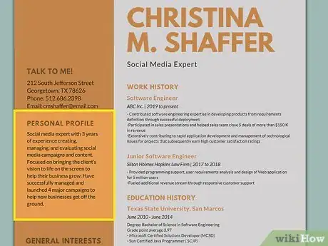 Image titled Create a Visual Resume Step 2