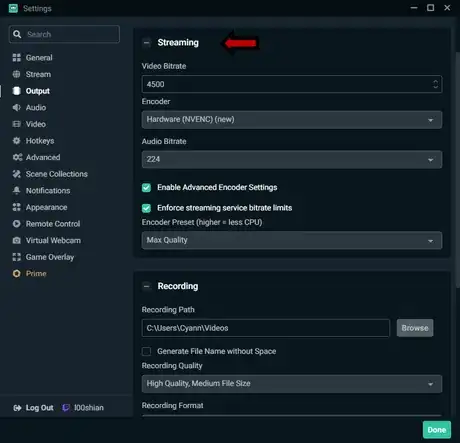 Image titled Streaming_settings_arrow.png