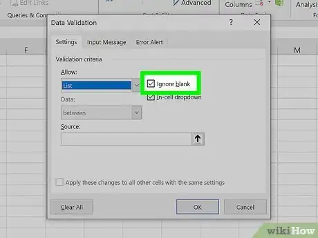 Image titled Create a Drop Down List in Excel Step 9