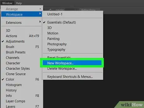 Image titled Save a Workspace in Photoshop Step 3