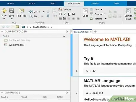 Image titled Define, Add, and Subtract Matrices in MATLAB Step 1