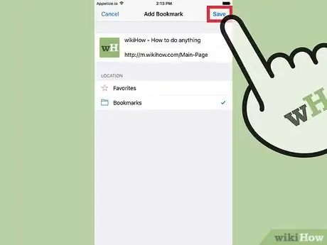 Image titled Make Bookmarks in Safari for iOS Step 8