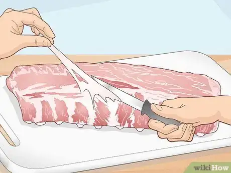 Image titled Smoke Baby Back Ribs Using the 2 1 1 Method Step 1