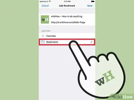 Image titled Make Bookmarks in Safari for iOS Step 7