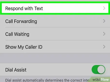 Image titled Respond to Incoming Calls with a Message on an iPhone Step 7