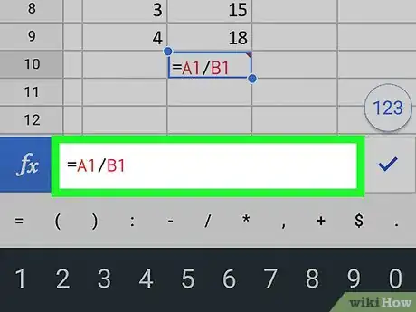 Image titled Divide on Google Sheets on Android Step 5