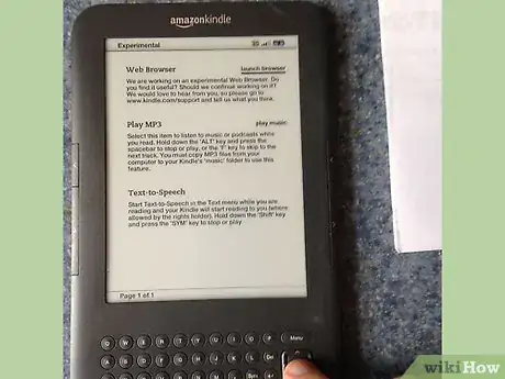 Image titled Use the Experimental (Web) Browser on a Kindle Keyboard Step 1