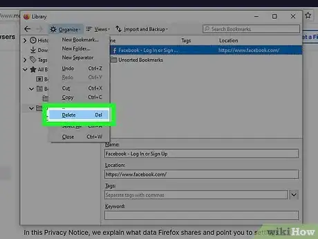 Image titled Delete a Bookmark in Mozilla Firefox Step 9
