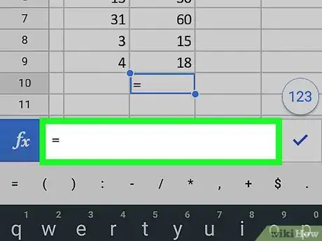Image titled Divide on Google Sheets on Android Step 4