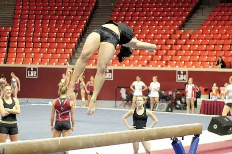 Image titled TWU Gymnastics  Beam  Bethany Larimer