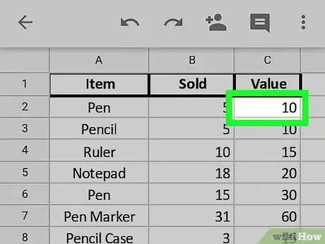 Image titled Merge Cells on Google Sheets on Android Step 3