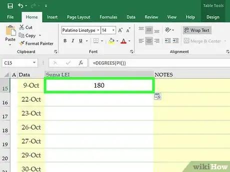 Image titled Change Radians to Degrees in Excel Step 4