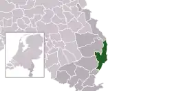 Highlighted position of Venlo in a municipal map of Limburg