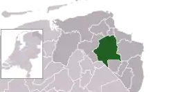 Highlighted position of Midden-Groningen in a municipal map of Groningen