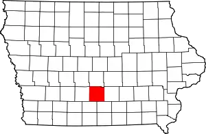 Map of Iowa highlighting Warren County