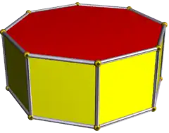 An octagonal prism contains two octagonal faces.